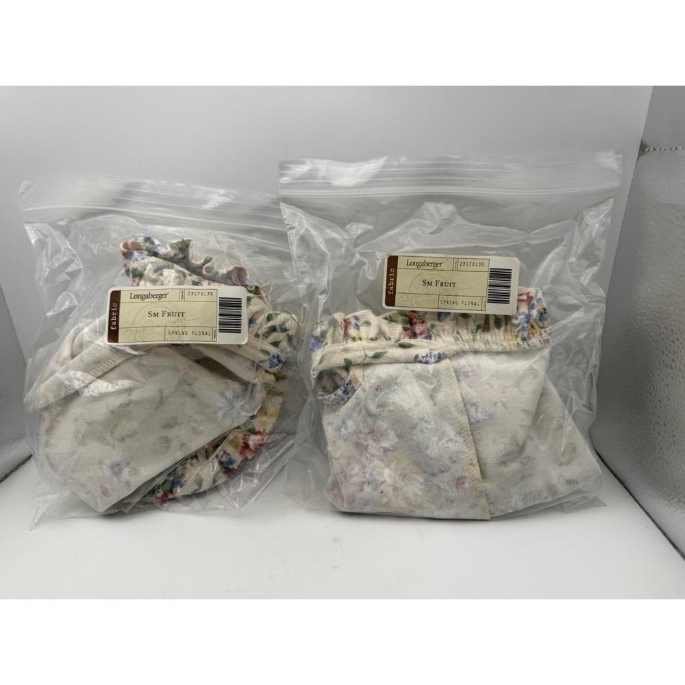 Lot 2 Longaberger Small Fruit Basket Liners Spring Floral Fabric 23078138 NOS
